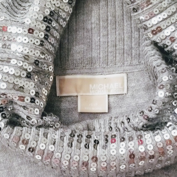 MICHAEL KORS Sequin Cowl Neck Cap Sleeved Top - Picture 2 of 7